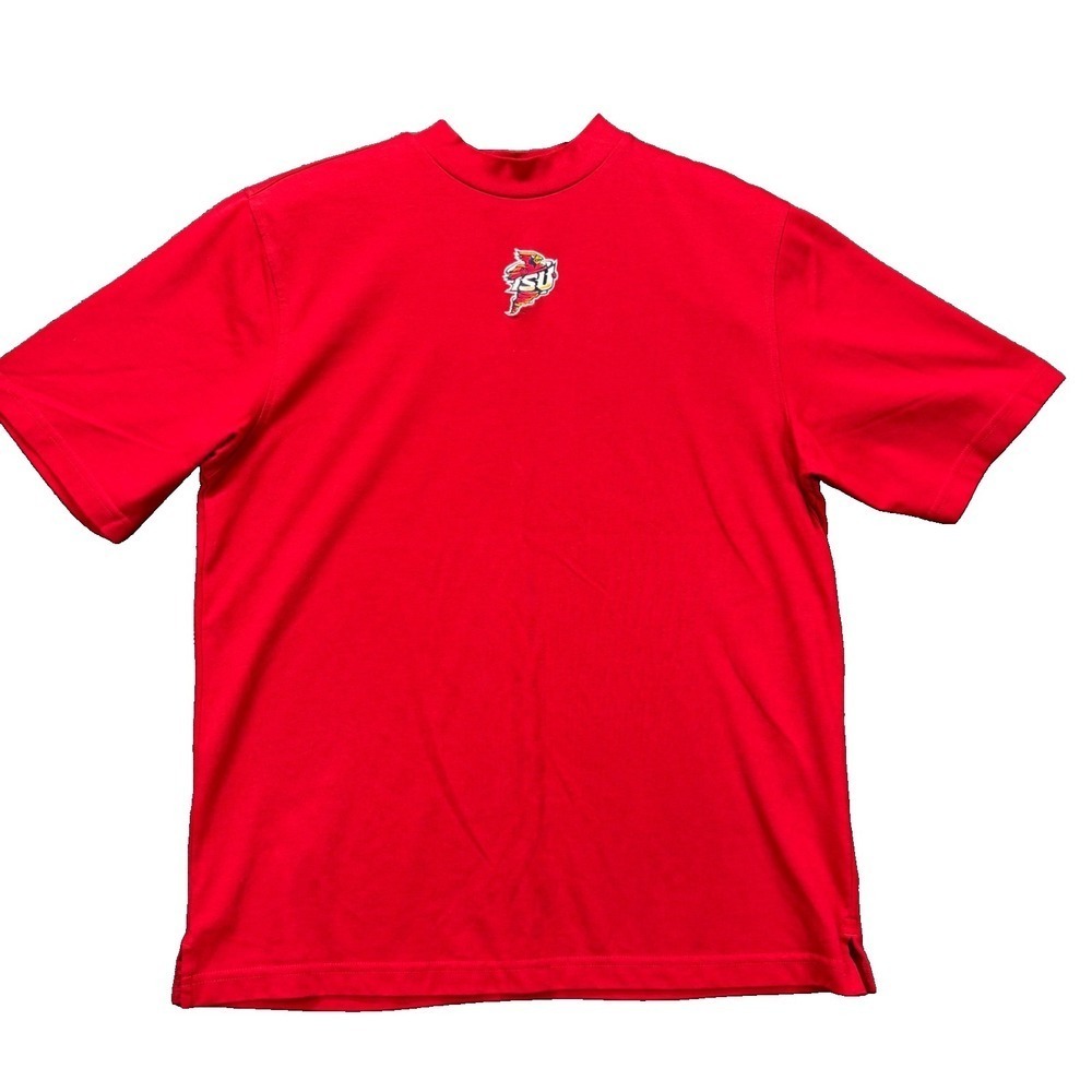 Antigua T-Shirt Mens L ISU Embroidered Cardinal Tornado Logo Red Performance